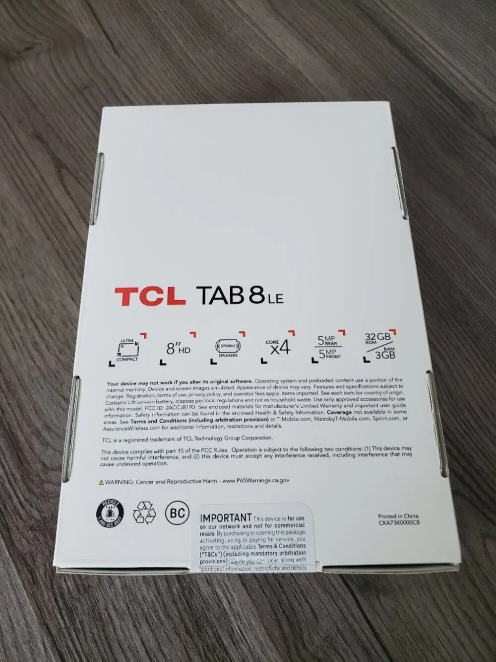 Brand New TCL Tab 8 LE 9137W 32GB Tablet Shadow Gray T-Mobile